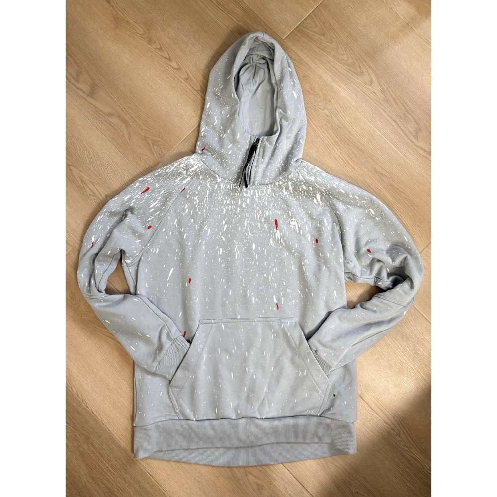 G Star Raw Sweater Large Men's Gray Cadet Street Splatter Pullover Hoodie